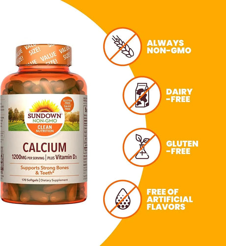 SUNDOWN - Sundown Calcium 1200Mg. Plus Vitamin D3 1000IU 170 Capsulas - The Red Vitamin MX - Suplementos Alimenticios - {{ shop.shopifyCountryName }}