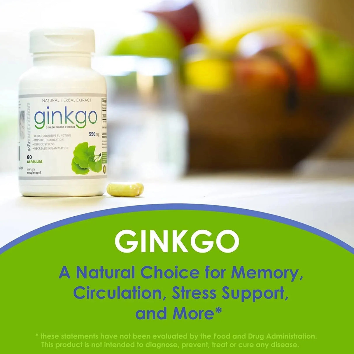 VHNUTRITION - VHnutrition Ginkgo Biloba 550Mg. 60 Capsulas - The Red Vitamin MX - Suplementos Alimenticios - {{ shop.shopifyCountryName }}