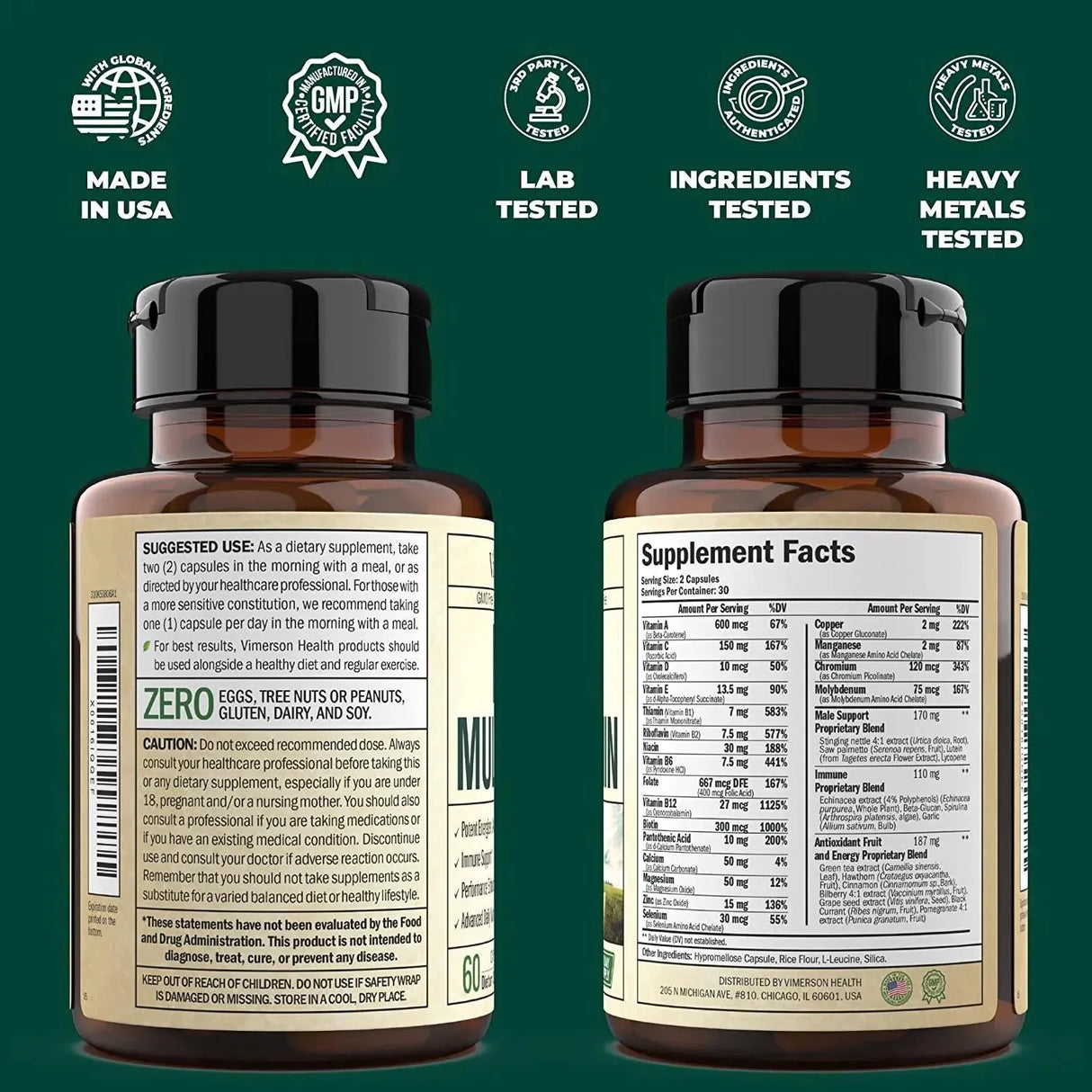 VIMERSON HEALTH - Vimerson Health Men's Multivitamin 60 Capsulas - The Red Vitamin MX - Suplementos Alimenticios - {{ shop.shopifyCountryName }}