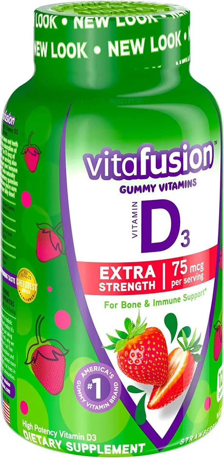 VITAFUSION - Vitafusion Extra Strength Vitamin D3 Gummy Vitamin 120 Gomitas - The Red Vitamin MX - Suplementos Alimenticios - {{ shop.shopifyCountryName }}