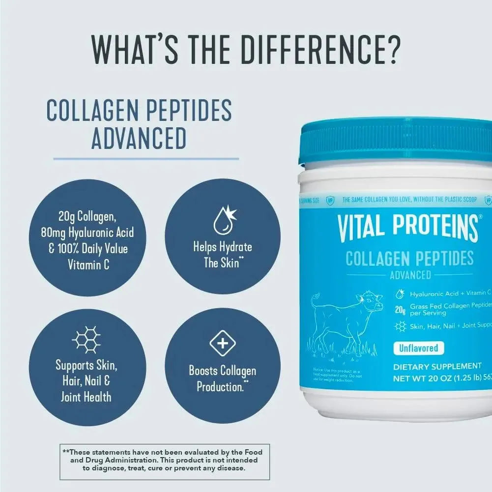 VITAL PROTEINS - Vital Proteins Collagen Peptides Advanced Powder 20Oz. - The Red Vitamin MX - Suplementos Alimenticios - {{ shop.shopifyCountryName }}