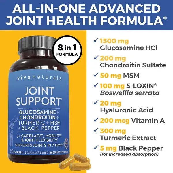 VIVA NATURALS - Viva Naturals Joint Support 90 Capsulas - The Red Vitamin MX - Suplementos Alimenticios - {{ shop.shopifyCountryName }}