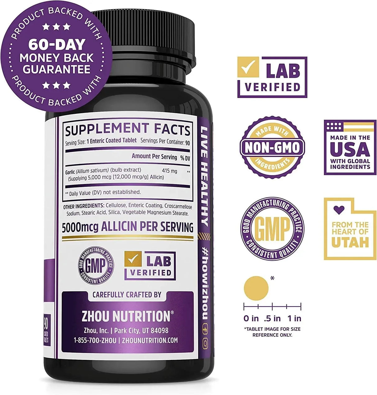 ZHOU - Zhou Extra Strength Garlic With Allicin 90 Tabletas - The Red Vitamin MX - Suplementos Alimenticios - {{ shop.shopifyCountryName }}