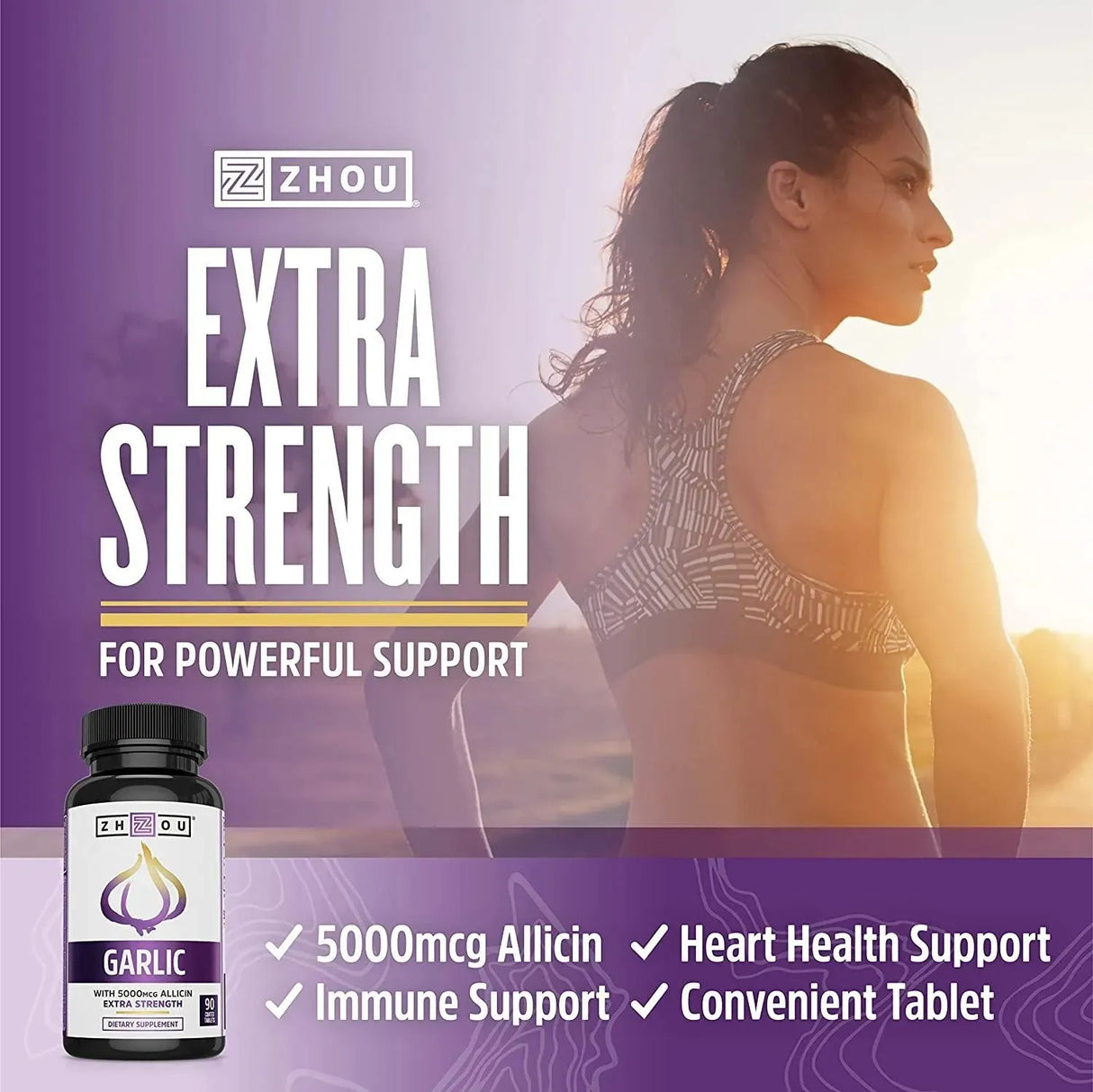 ZHOU - Zhou Extra Strength Garlic With Allicin 90 Tabletas - The Red Vitamin MX - Suplementos Alimenticios - {{ shop.shopifyCountryName }}