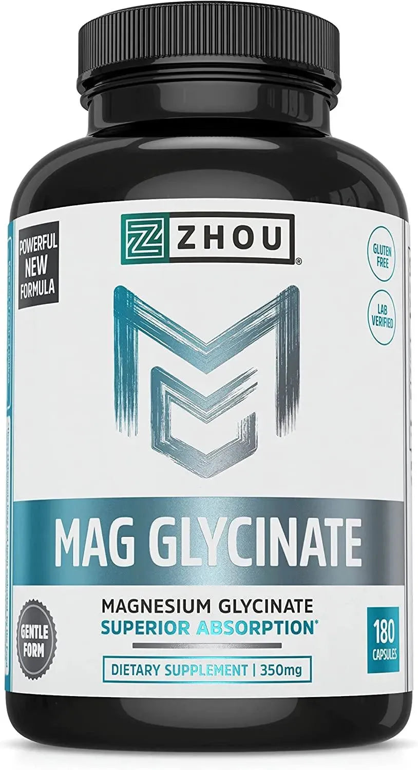 ZHOU - Zhou Magnesium Mag Glycinate Complex 350Mg. 180 Capsulas - The Red Vitamin MX - Suplementos Alimenticios - {{ shop.shopifyCountryName }}