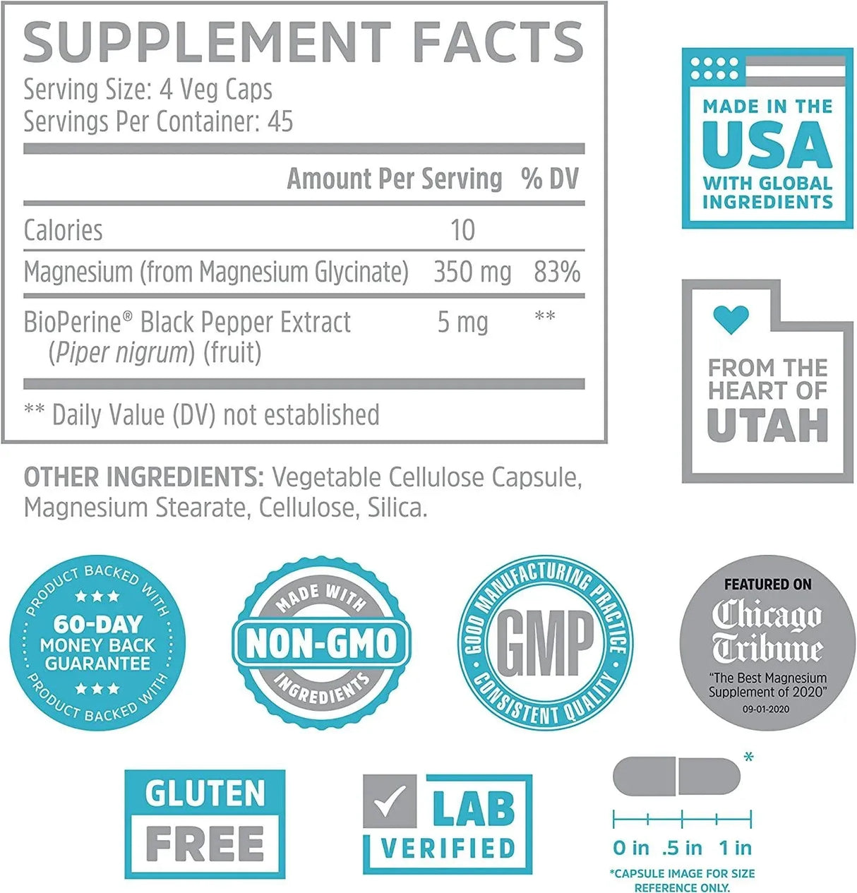 ZHOU - Zhou Magnesium Mag Glycinate Complex 350Mg. 180 Capsulas - The Red Vitamin MX - Suplementos Alimenticios - {{ shop.shopifyCountryName }}