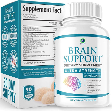 1 BODY - 1 Body Brain Supplements for Memory and Focus with Nootropics 90 Capsulas - The Red Vitamin MX - Suplementos Alimenticios - {{ shop.shopifyCountryName }}