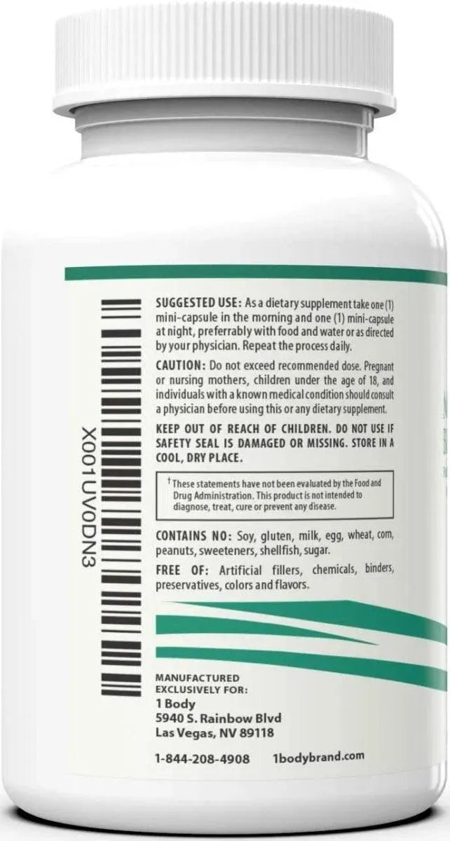 1 BODY - 1 Body Magnesium Bisglycinate Chelate 120 Mini Capsulas - The Red Vitamin MX - Suplementos Alimenticios - {{ shop.shopifyCountryName }}