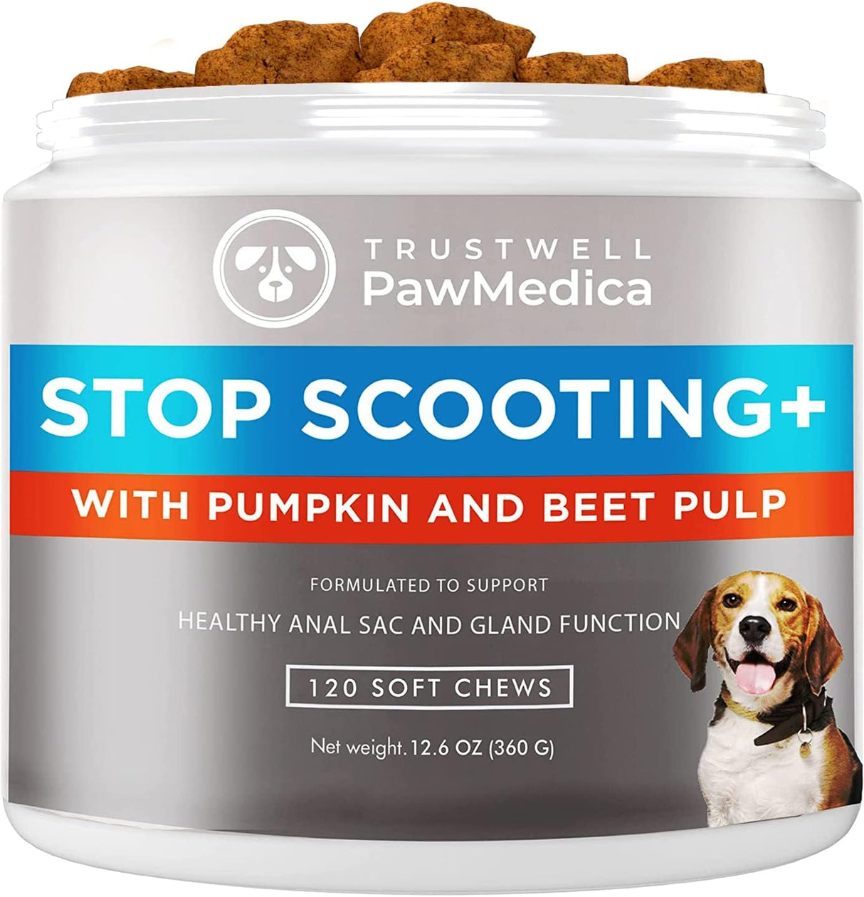 TRUSTWELL PAWMEDICA Dog Anal Gland Chews to Stop Scoot for Dogs 120 Masticables