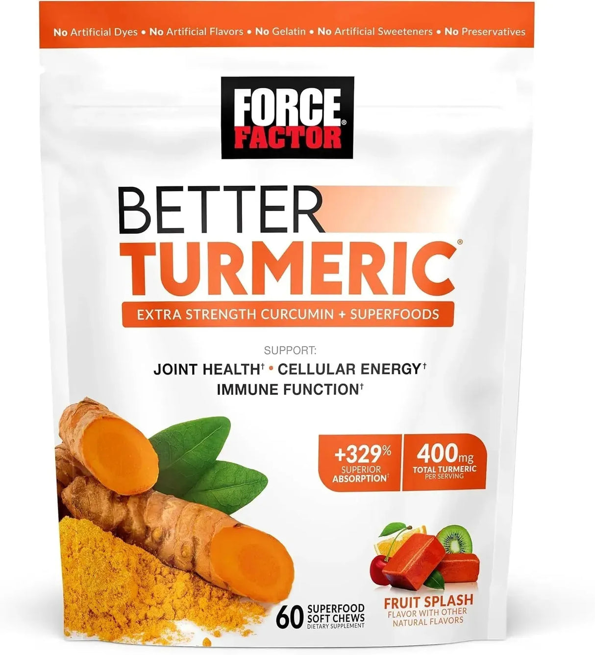 FORCE FACTOR - Force Factor Better Turmeric 400Mg. 60 Masticables - The Red Vitamin MX - Suplementos Alimenticios - {{ shop.shopifyCountryName }}