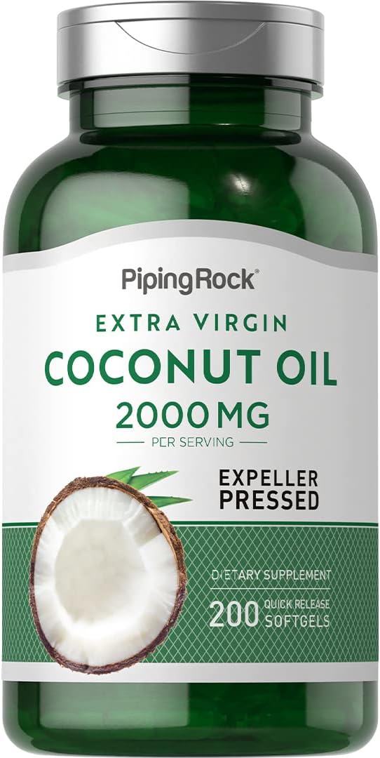 Piping Rock Coconut Oil 2000Mg. 200 Capsulas Blandas