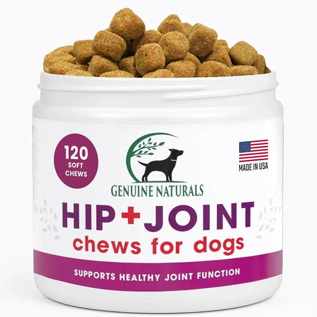 GENUINE NATURALS - Genuine Naturals Hip and Joint Supplement for Dogs 120 Masticables - The Red Vitamin MX - Cuidado De Cadera Y Articulaciones Para Perros - {{ shop.shopifyCountryName }}