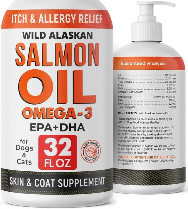 STRELLALAB - StrellaLab Wild Alaskan Salmon Oil for Dogs 32 Fl.Oz. - The Red Vitamin MX - Aceite De Pescado Para Perros - {{ shop.shopifyCountryName }}