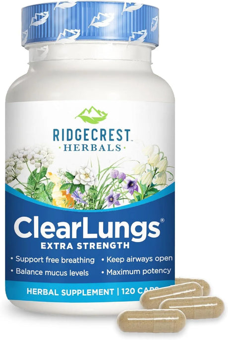 RIDGECREST HERBALS - RidgeCrest Herbals ClearLungs Extra Strength 120 Capsulas - The Red Vitamin MX - Suplementos Alimenticios - {{ shop.shopifyCountryName }}