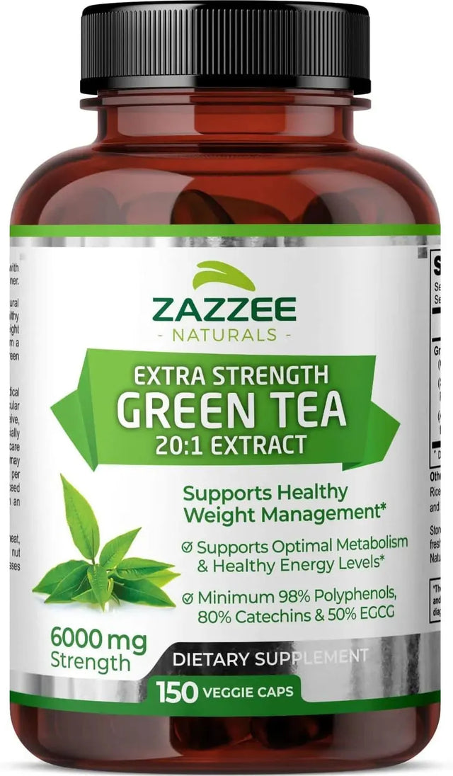 ZAZZEE NATURALS - Zazzee Extra Strength Green Tea 20:1 Extract 150 Capsulas - The Red Vitamin MX - Suplementos Alimenticios - {{ shop.shopifyCountryName }}