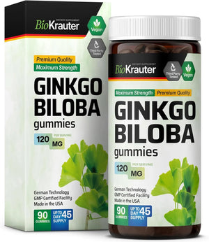 BIOKRAUTER - BIO KRAUTER Ginkgo Biloba Extract Gummies 120Mg. 90 Gomitas - The Red Vitamin MX - Suplementos Alimenticios - {{ shop.shopifyCountryName }}