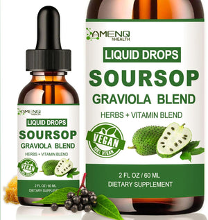 AMENQ hHEALTH Soursop Graviola Liquid Drops 2 Fl.Oz.