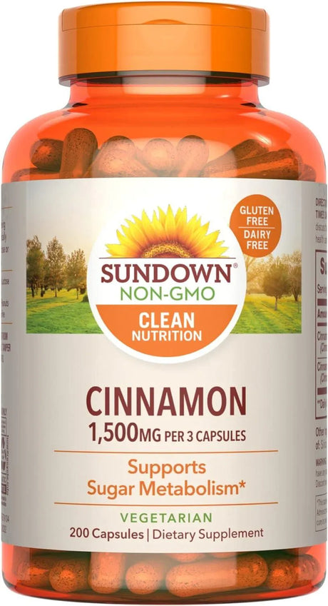 SUNDOWN - Sundown Cinnamon Supports Sugar Metabolism 200 Capsulas - The Red Vitamin MX - Suplementos Alimenticios - {{ shop.shopifyCountryName }}