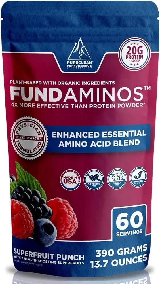 PURECLEAN PERFORMANCE - PureClean Performance FundAminos Blend EAA & BCAA Powder 60 Servicios Superfruit Punch 390Gr. - The Red Vitamin MX - Suplementos Alimenticios - {{ shop.shopifyCountryName }}