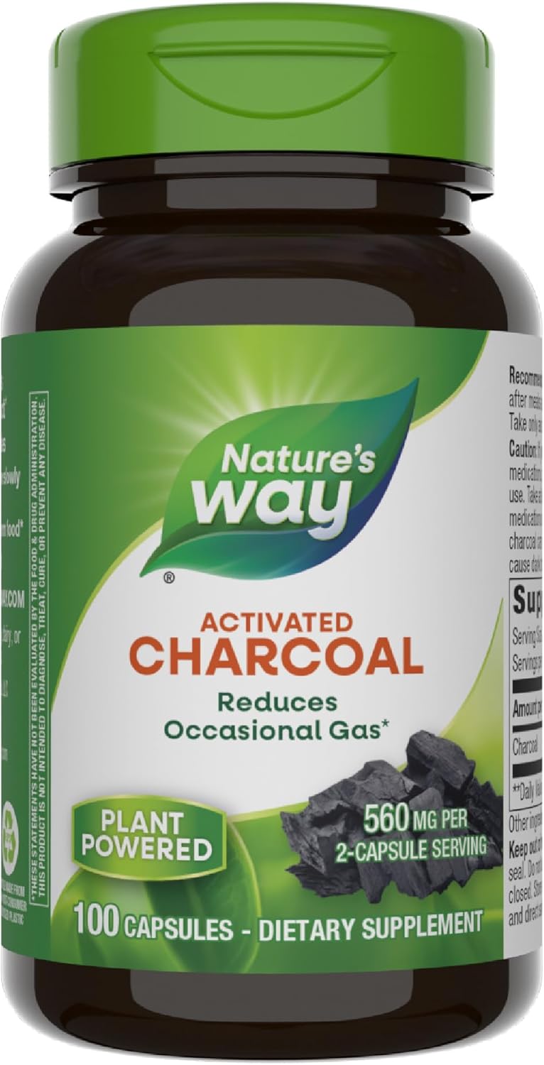 Nature's Way Activated Charcoal 560Mg. 100 Capsulas