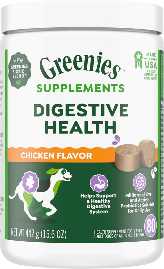 GREENIES - Greenies Supplements Digestive Health Probiotics for Dogs Chicken Flavor 80 Masticables - The Red Vitamin MX - Probióticos Para Perros - {{ shop.shopifyCountryName }}