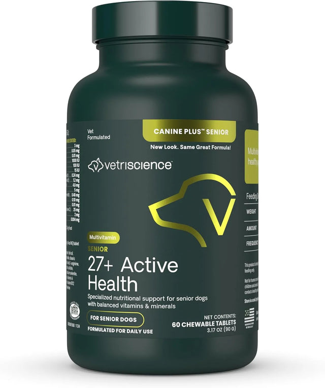 VETRISCIENCE - VetriScience Senior 27+ Active Health Daily Chewable Multivitamins for Senior Dogs 60 Tabletas - The Red Vitamin MX - Multivitamínicos Para Perros - {{ shop.shopifyCountryName }}