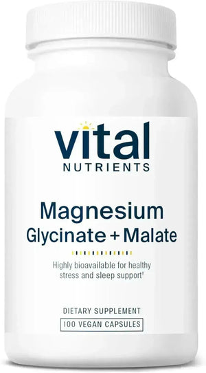 VITAL NUTRIENTS - Vital Nutrients Magnesium Glycinate + Malate 100 Capsulas - The Red Vitamin MX - Suplementos Alimenticios - {{ shop.shopifyCountryName }}