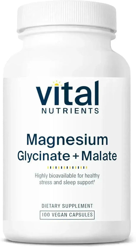 VITAL NUTRIENTS - Vital Nutrients Magnesium Glycinate + Malate 100 Capsulas - The Red Vitamin MX - Suplementos Alimenticios - {{ shop.shopifyCountryName }}