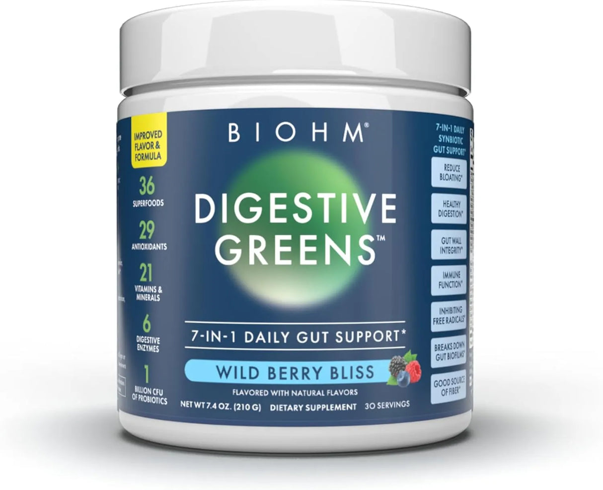 BIOHM - BIOHM Digestive Greens Powder 30 Servicios Berry Flavor 210Gr. - The Red Vitamin MX - Suplementos Alimenticios - {{ shop.shopifyCountryName }}