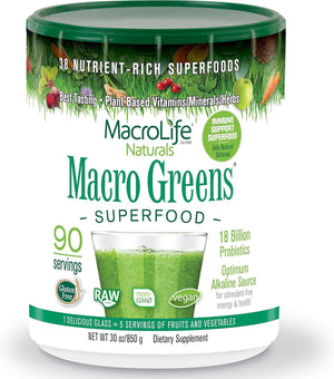 MacroLife Naturals Macro Greens Powder 90 Servicios 850Gr.