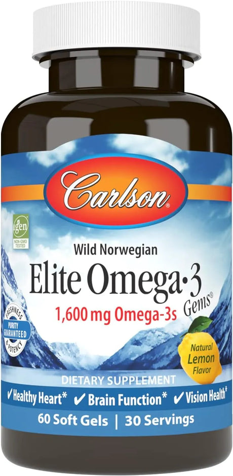 CARLSON - Carlson Elite Omega-3 Gems 1600Mg. 60 Capsulas Blandas - The Red Vitamin MX - Suplementos Alimenticios - {{ shop.shopifyCountryName }}