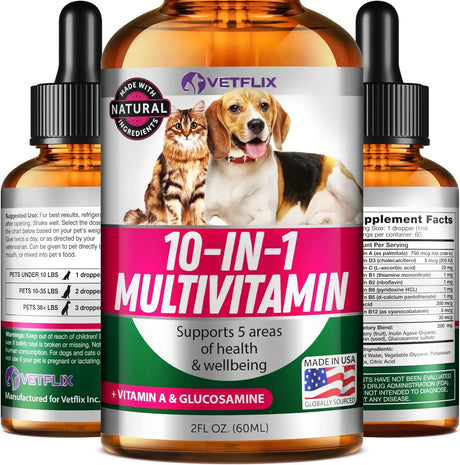 VETFLIX - Vetflix 10-in-1 Essential Multivitamin Blend 60Ml. - The Red Vitamin MX - Multivitamínicos Para Perros - {{ shop.shopifyCountryName }}