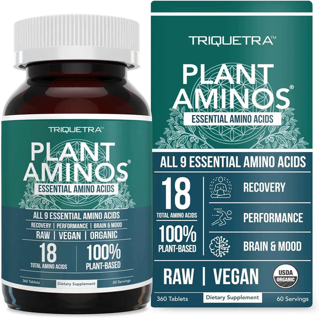 TRIQUETRA - Triquetra Health Plant Aminos Organic Essential Amino Acids EAAs & BCAA 360 Tabletas - The Red Vitamin MX - Suplementos Alimenticios - {{ shop.shopifyCountryName }}