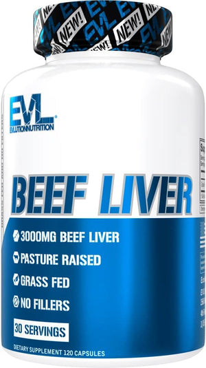 Evlution Grass Fed Beef Liver 3000Mg. 120 Capsulas