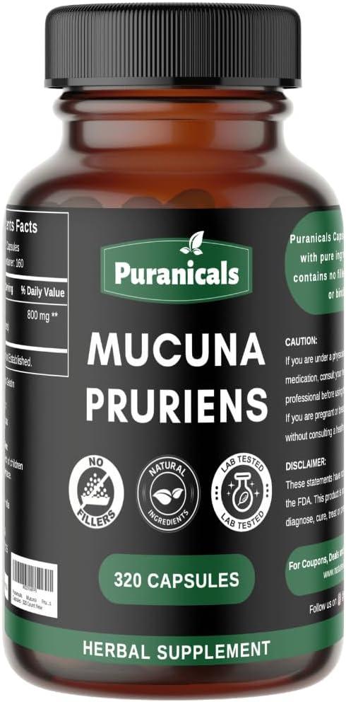 PURANICALS - Puranicals Mucuna Premium 320 Capsulas - The Red Vitamin MX - Suplementos Alimenticios - {{ shop.shopifyCountryName }}