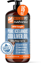 COUNTRYPET NATURALS - CountryPet Naturals Wild Caught Pure Cod Liver Oil 16 Fl.Oz. - The Red Vitamin MX - Aceite De Pescado Para Perros - {{ shop.shopifyCountryName }}