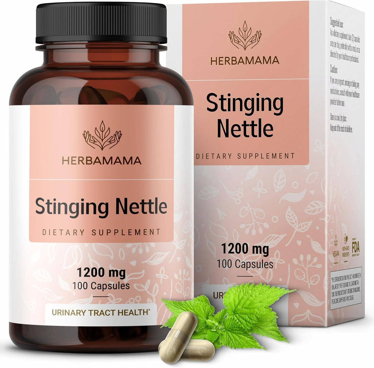 HERBAMAMA - HERBAMAMA Stinging Nettle 1200Mg. 100 Capsulas - The Red Vitamin MX - Suplementos Alimenticios - {{ shop.shopifyCountryName }}