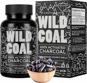 Wild Foods Activated Charcoal 120 Capsulas