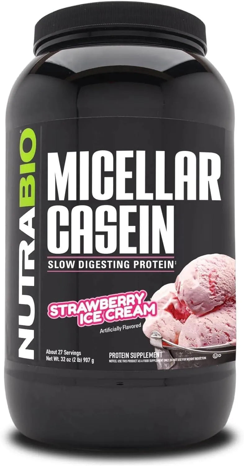 NUTRABIO - NutraBio Micellar Casein Protein Powder Strawberry Ice Cream 907Gr. - The Red Vitamin MX - Suplementos Alimenticios - {{ shop.shopifyCountryName }}