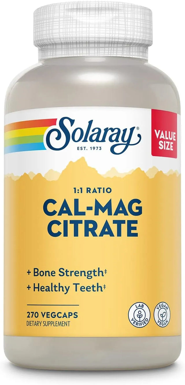 SOLARAY - Solaray Calcium Magnesium Citrate 1:1 Ratio 270 Capsulas - The Red Vitamin MX - Suplementos Alimenticios - {{ shop.shopifyCountryName }}