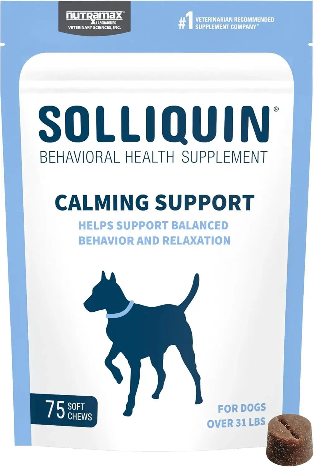 NUTRAMAX - Nutramax Solliquin Calming Behavioral Health Supplement for Large Dogs 75 Masticables - The Red Vitamin MX - Relajantes Para Perros - {{ shop.shopifyCountryName }}
