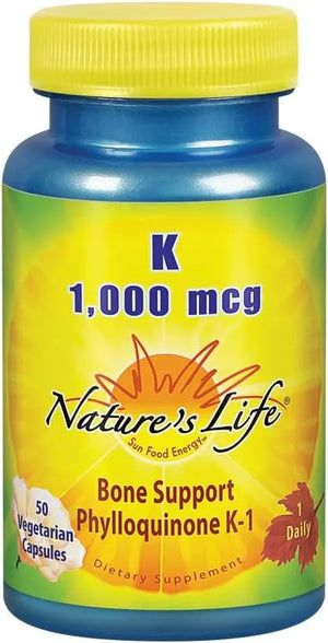 NATURE'S LIFE - Nature's Life Vitamin K 1000mcg 50 Capsulas - The Red Vitamin MX - Suplementos Alimenticios - {{ shop.shopifyCountryName }}