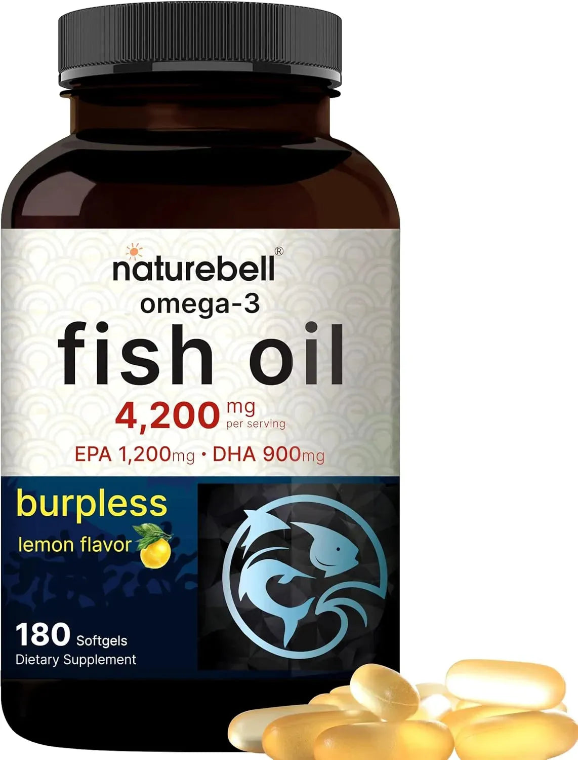 NATUREBELL - NatureBell Omega 3 Fish Oil 4200Mg. 180 Capsulas Blandas - The Red Vitamin MX - Suplementos Alimenticios - {{ shop.shopifyCountryName }}