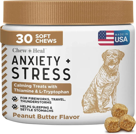CHEW + HEAL - Chew + Heal Labs Calming Chews for Dogs Peanut Butter 30 Masticables - The Red Vitamin MX - Relajantes Para Perros - {{ shop.shopifyCountryName }}