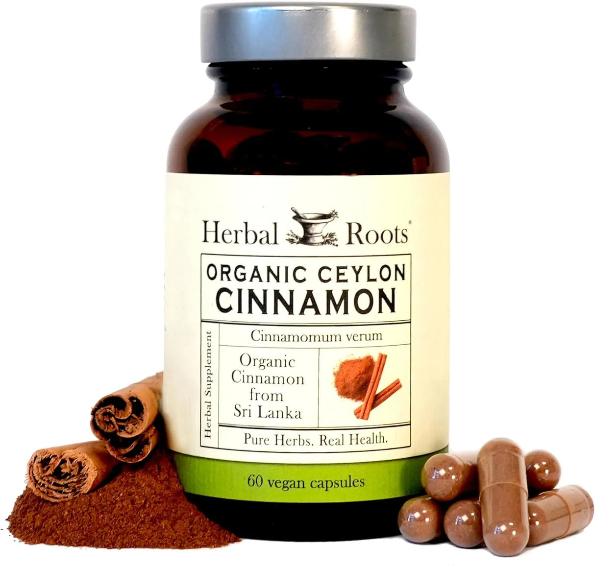 HERBAL ROOTS - Herbal Roots Organic Ceylon Cinnamon 60 Capsulas - The Red Vitamin MX - Suplementos Alimenticios - {{ shop.shopifyCountryName }}