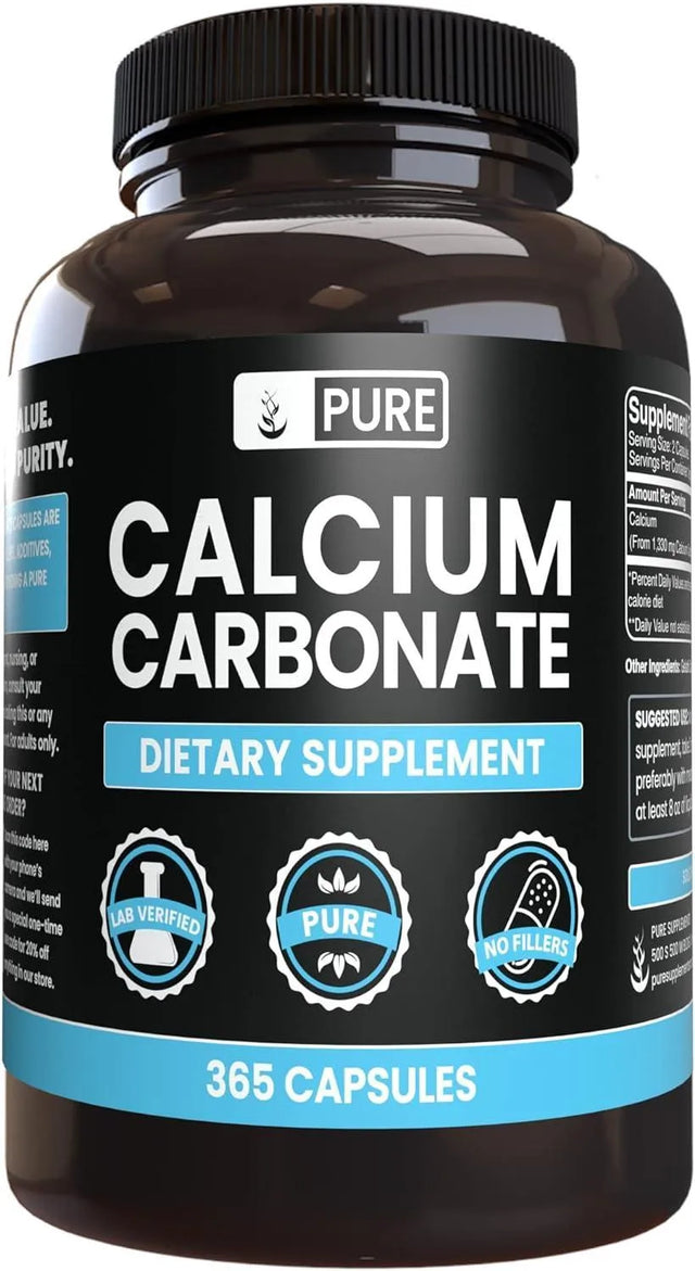 PURE ORIGINAL INGREDIENTS - Pure Original Ingredients Calcium Carbonate 365 Capsulas - The Red Vitamin MX - Suplementos Alimenticios - {{ shop.shopifyCountryName }}