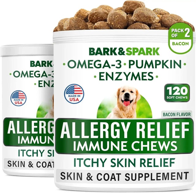BARK&SPARK - BARK&SPARK Dog Allergy Relief Chews Bacon 120 Masticables 2 Pack - The Red Vitamin MX - Remedios Para La Picazón De Perros - {{ shop.shopifyCountryName }}