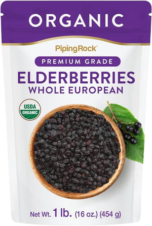 PIPING ROCK - Piping Rock Elderberries Dried Organic 454Gr. - The Red Vitamin MX - Suplementos Alimenticios - {{ shop.shopifyCountryName }}