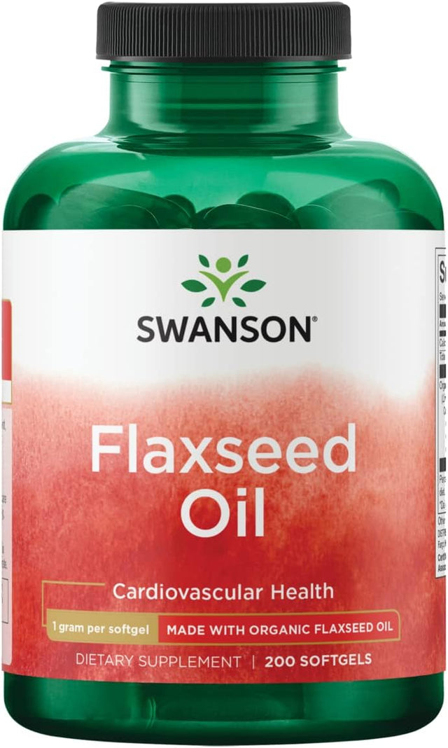 Swanson Flaxseed Oil 1000Mg. 200 Capsulas Blandas - The Red Vitamin MX - Suplementos Alimenticios - SWANSON