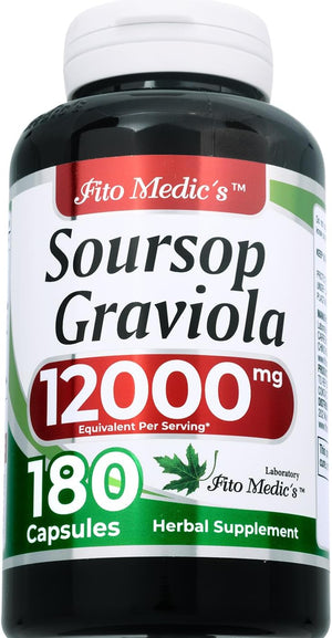 FITO MEDIC'S Lab Soursop Graviola 12,000Mg. 180 Capsulas